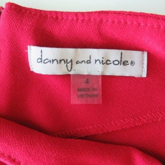 Red Shift Dress with Ruffle Bell Sleeves - Picture 8 of 9